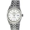 Image 2 : Rolex Mens Stainless Steel 36MM Silver Index Datejust Wristwatch