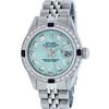 Image 2 : Rolex Ladies Stainless Steel Ice Blue Diamond & Sapphire Datejust Wristwatch