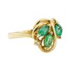 Image 1 : 0.47 ctw Emerald and Diamond Ring - 14KT Yellow Gold