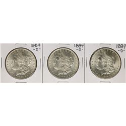 Lot of (3) 1884-O $1 Morgan Silver Dollar Coins