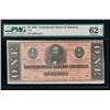 Image 1 : 1864 $1 Confederate States of America Note PMG 62EPQ