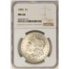 Image 1 : 1885 $1 Morgan Silver Dollar Coin NGC MS64