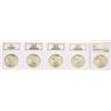 Image 1 : Lot of (5) 1923 $1 Peace Silver Dollar Coins NGC MS65