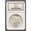 Image 1 : 1923 $1 Peace Silver Dollar Coin NGC MS64