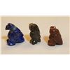 Image 3 : Natural 3 Piece Hand Carved Animal Figurines