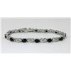 Image 1 : Ladies Diamond & Sapphire Tennis Bracelet