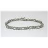 Image 1 : 7.15 CT White Topaz & Diamond Tennis Bracelet