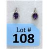 Image 1 : New Sterling Silver Amethyst & Diamond Earrings