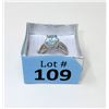 Image 2 : Blue Topaz & Diamond Solitaire Ring