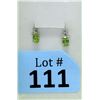 Image 1 : New Peridot & Diamond Sterling Silver Earrings