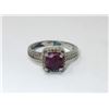 Image 1 : Ruby & Diamond Sterling Silver Ring