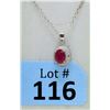 Image 1 : Ruby & Diamond Sterling Silver Pendant