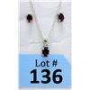 Image 1 : New Sterling Silver Garnet Earrings & Pendant