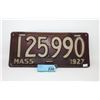 Image 1 : 1927 Massachusetts License Plate