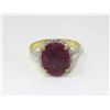 Image 1 : 10 KT Gold 5 Carat Ruby & Diamond Cocktail Ring