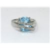 Image 1 : 4.5 CT Blue Topaz & Diamond Crossover Design Ring