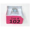 Image 2 : 4.5 CT Blue Topaz & Diamond Crossover Design Ring