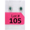 Image 1 : New Sterling Silver Diamond & Emerald Earrings