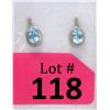 Image 1 : New Blue Topaz & Diamond Sterling Silver Earrings