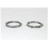 Image 1 : 1 Tanzanite & 1 Emerald Sterling Silver Ring