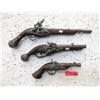 Image 1 : 3 Replica Flint Lock Guns - Longest is 20"
