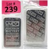 Image 1 : 5 Oz. Johnson Matthey .999 Silver Bar