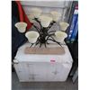 Image 1 : 2 New Large Glass Shade Chandeliers