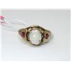 Image 1 : 10KT Yellow Gold Opal and Ruby Ring