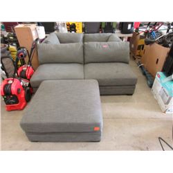 5 Piece Grey Fabric Sectional Sofa - Store Return