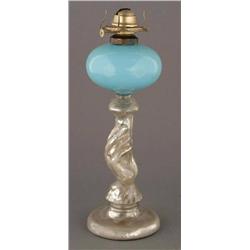 VICTORIAN MERCURY GLASS OIL LAMP