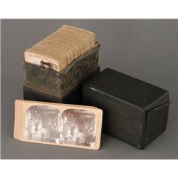 BOXED COLLECTION OF STEREO-SCOPIC CARDS