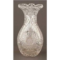 CUT GLASS VASE