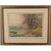 Image 1 : LUIGI KASIMIR AQUATINT Danube Near Vienna