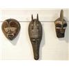 Image 1 : GROUP OF 3 AFRICAN MASKS