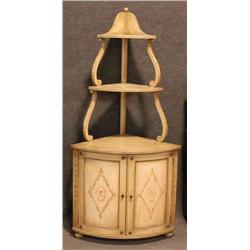 FRENCH DIRECTOIRE STYLE PAINTED CORNER ETAGERE