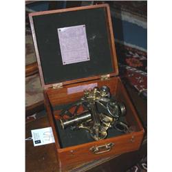 ENGLISH CASED BRASS SEXTANT