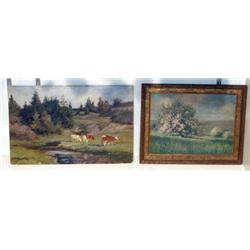 PAIR OF AMERICAN SCHOOL PAINTINGS