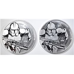 2-2019 NIUE 1oz SILVER CLONE TROOPER COINS