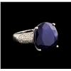 Image 1 : 14KT White Gold 17.02 ctw Sapphire and Diamond Ring