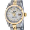 Image 1 : Rolex Ladies 2 Tone 14K Silver Index Tapestry Fluted Datejust Wristwatch