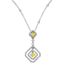 18k Two Tone Gold 1.02CTW Diamond Pendant, (VS1-VS2/G-H)