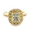 Image 1 : 3.62 ctw Fancy Light Green and White Diamond Ring - 14KT Yellow Gold