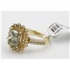 Image 2 : 3.62 ctw Fancy Light Green and White Diamond Ring - 14KT Yellow Gold