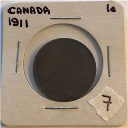 Very Nice 1911 Canada Large Cent in a Old Holder