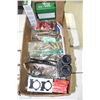 Image 1 : Box of Misc. Bullets; Ammo; Binoculars; Glasses & Primers