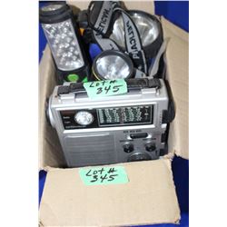 Box with Flashlights & Crank Radio