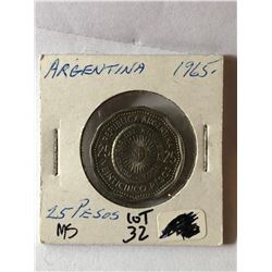 Beautiful 1965 ARGENTINA 25 Pesos MS High Grade