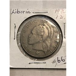 1970 Liberia One Dollar Coin