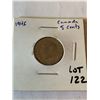 1946 Canada 5 Cents Nice Early Coin