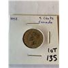 1952 Canada 5 Cents Nice Early Coin